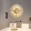 Dandelion crystal globe chandelier in a modern living room