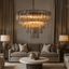 Burney 35-inch modern chandelier full fixture view