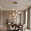 Auris 9-light marble chandelier full fixture view