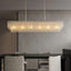 Alleri linear crystal dining chandelier over a dining table