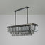 Meridien smoke grey crystal dining chandelier on steel