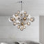 Emporio 18-light sculptural glass chandelier in gold