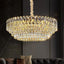 Gio crystal chandelier on electroplated stainless steel full view