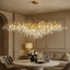 62-inch Albero crystal dining chandelier with gold branches