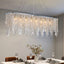 Alleri 39-inch crystal dining chandelier on polished steel