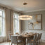 Stafford marble and crystal chandelier in Spanish stone over a dining table