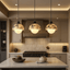 Aeris natural marble pendant light full view