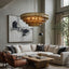 Riviera three-tier smoke grey glass chandelier full view