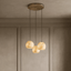 Auris 3-light marble chandelier full fixture view