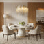 Cadena chain tassel modern chandelier by Morsale.com, a 31-inch ring of cascading aluminum tassels on stainless steel with warm light.