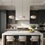 Vero travertine bell pendant light full view