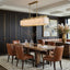 Valente marble and copper modern chandelier full view