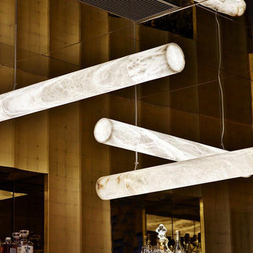 Modern Luxury Alabaster Linear Pendant Light, Kitchen Island Lighting Secondary image