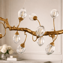 Albero brass branch chandelier side profile