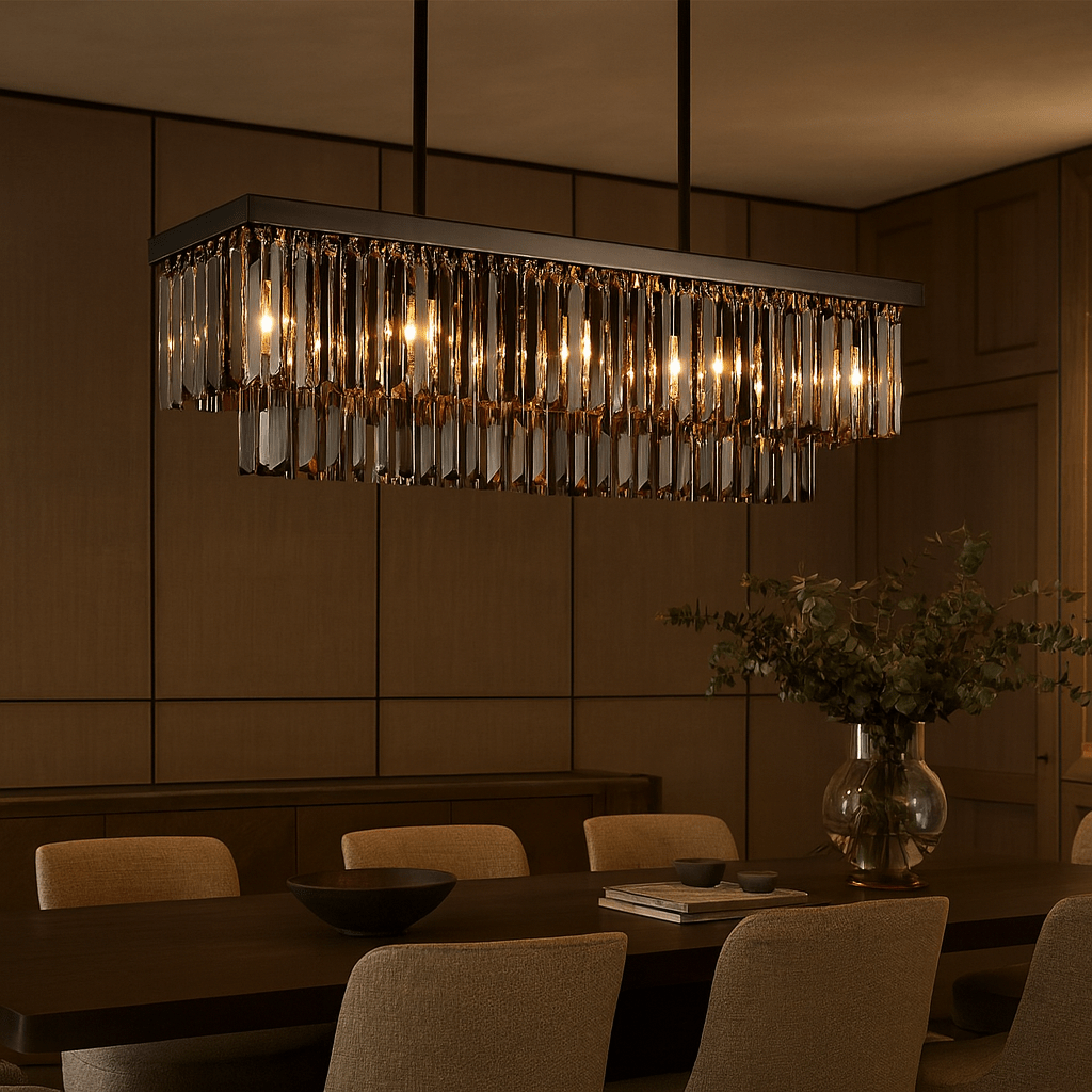 Gio 47" Smoke Grey Crystal Dining Chandelier Secondary image