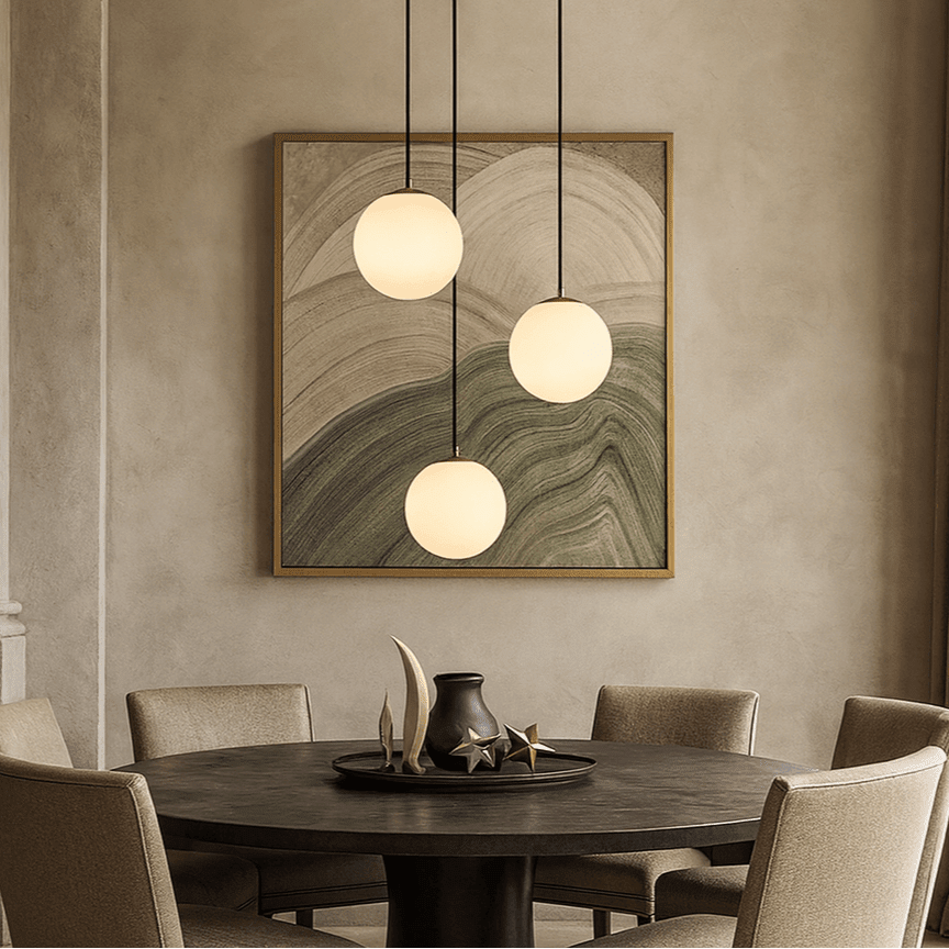 Brighton marble chandelier full fixture view Main image