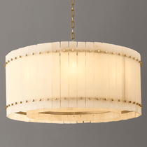 Detail of marble panels on the Valmont 24-inch chandelier