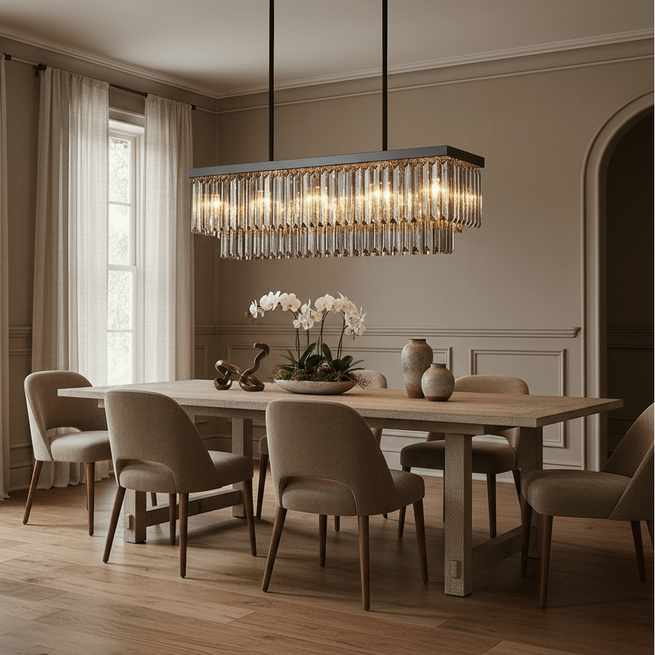 Gio 47-inch smoke grey crystal dining chandelier Main image