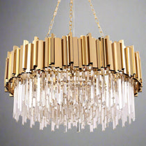 buyGio 31" Gold Crystal Chandelier - Morsale