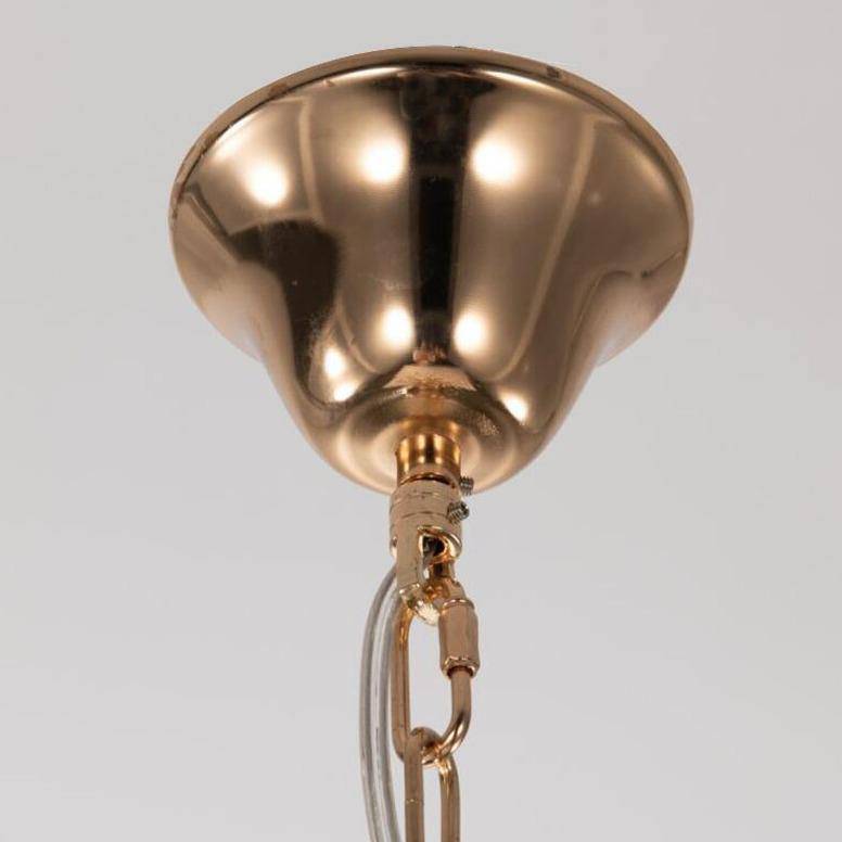 The Weston 12-light Sputnik crystal chandelier by Morsale.com in a living room, mid-century burst in rose gold.