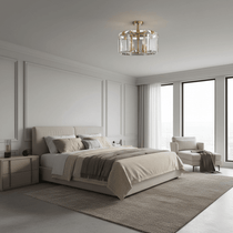 Detail of crystal and iron on the Brookhill flush mount