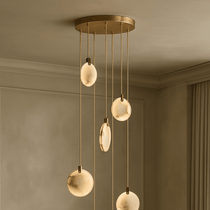 Moonshade 5-light marble chandelier full view