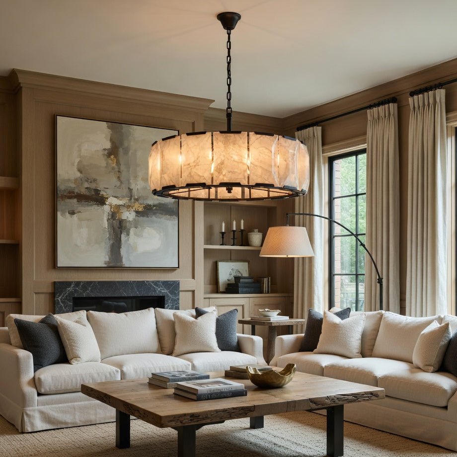 buyBrookhill Calcite Round Chandelier 31" - Morsale Main image