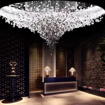 Piovere multi pendant chandelier illuminated