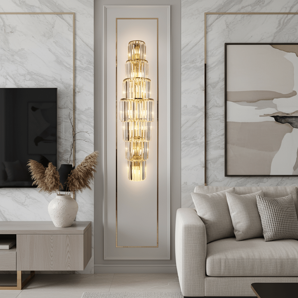 Gio Crystal Wall Sconce, Chrome & Gold Secondary image