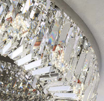 Detail of precision-cut crystal on the Gio flush mount