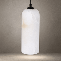 Detail of natural marble veining on the Mirasol sconce