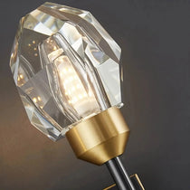 Detail of precision-cut crystal on the Diamante sconce