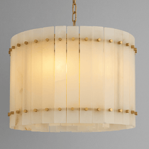 Detail of marble panels on the Valmont 16-inch chandelier