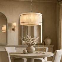 Valmont 24-inch round marble chandelier full view