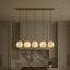 Auris 5-light linear marble chandelier full view