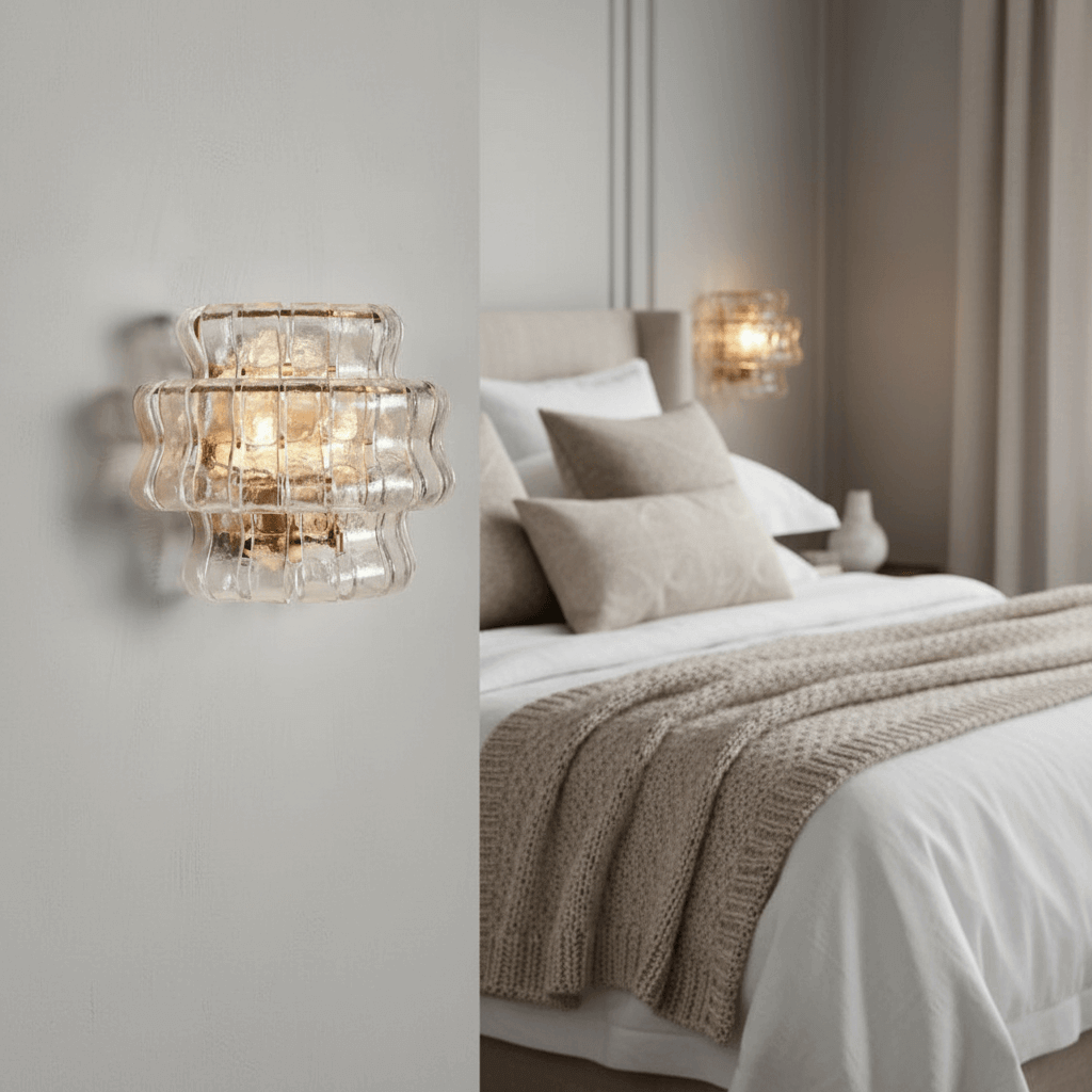 Riviera glass wall sconce full view Main image