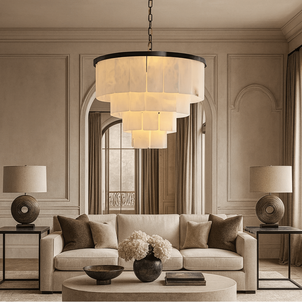 Aurora Marble Tiered Chandelier Secondary image