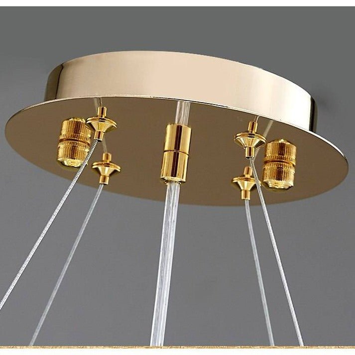 Full view of the Foglia modern chandelier by Morsale.com, leaf-cut art glass on a polished stainless steel frame.