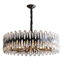 Full view of the Napoli crystal modern chandelier by Morsale.com, available in 32 and 40 inch diameters, K9 crystal on steel.