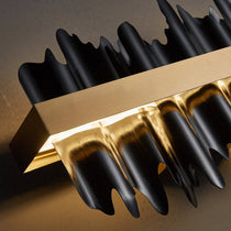 Rivaro modern linear chandelier over a kitchen island
