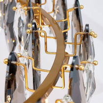 Lazzo modern crystal chandelier in a bedroom setting