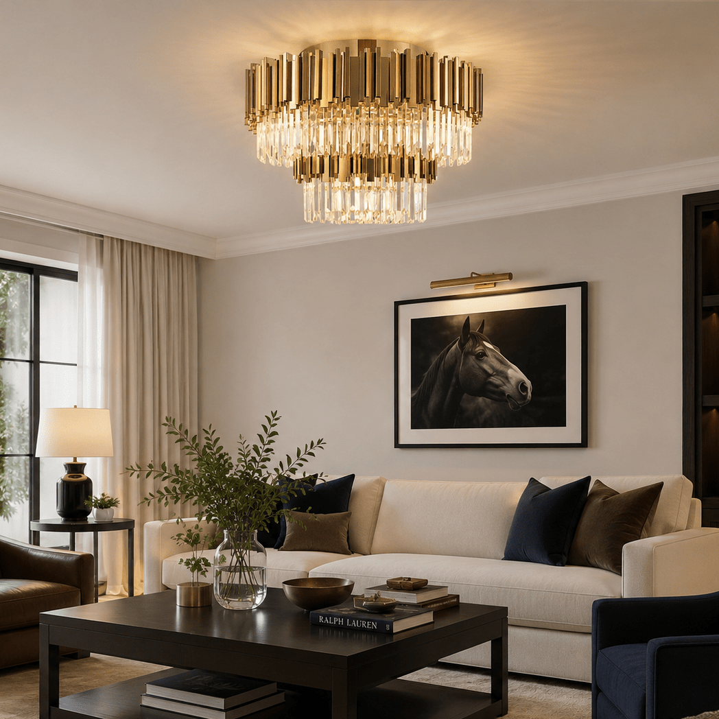 buyGio 4-Tier Flush Mount Crystal Chandelier - Morsale