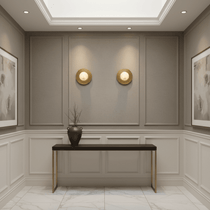 Detail of the brass finish on the Calla marble sconce