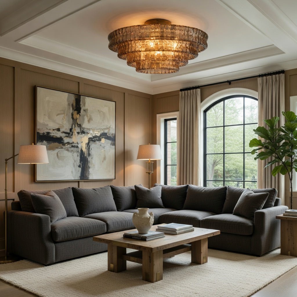 Riviera smoke glass flush mount side profile