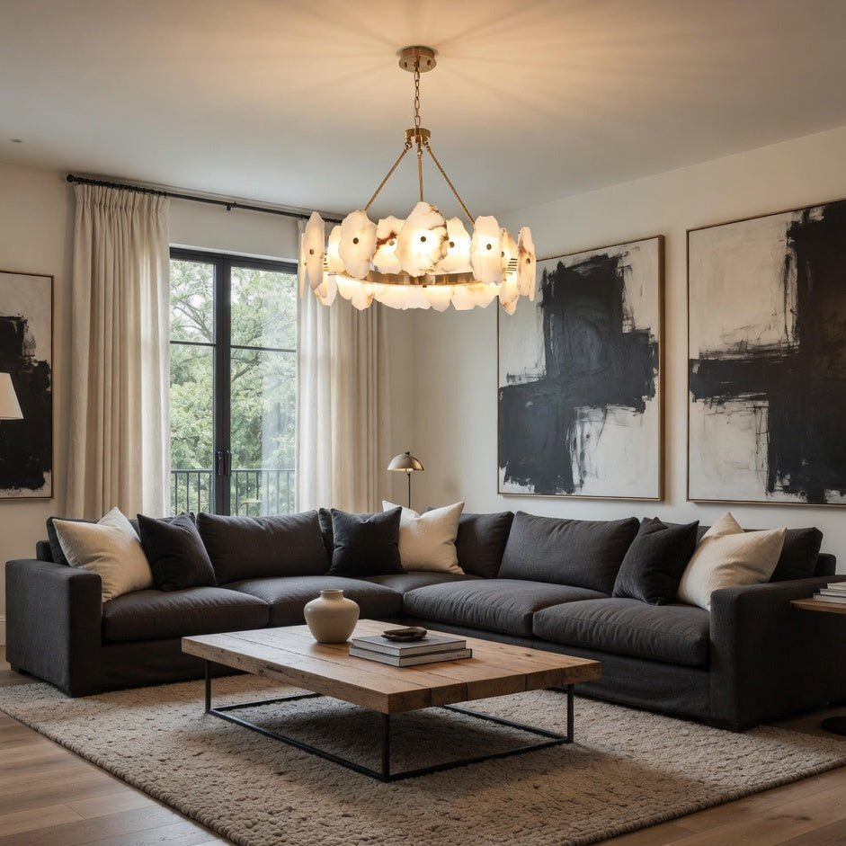 buyCorton Marble & Brass Chandelier - Morsale