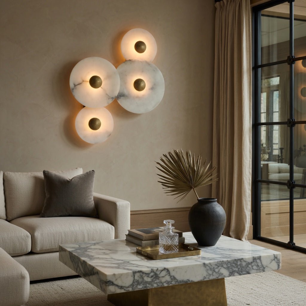 buyMoonshade Marble Disc Wall Sconce - Morsale Main image