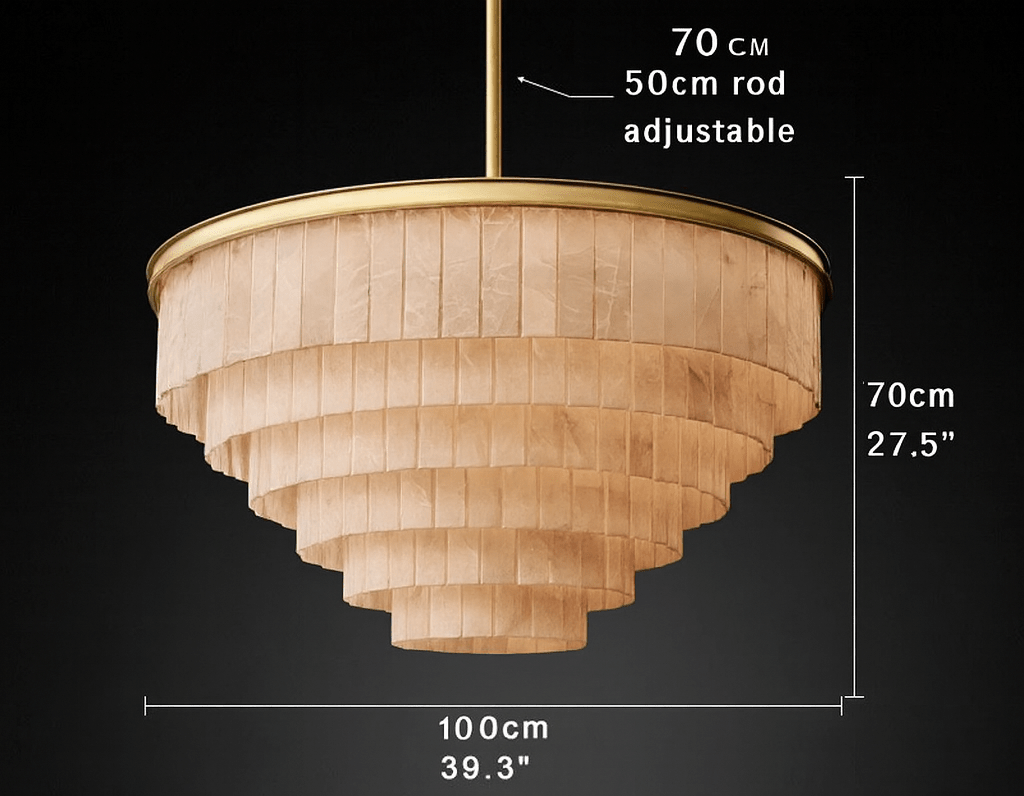 Berkley Spanish marble chandelier side profile
