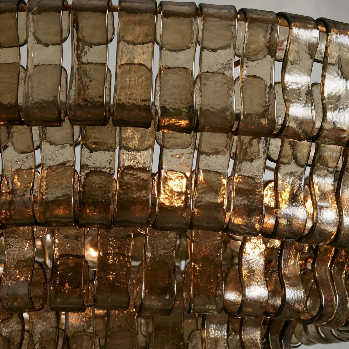 Riviera 35-inch smoke glass flush mount close-up