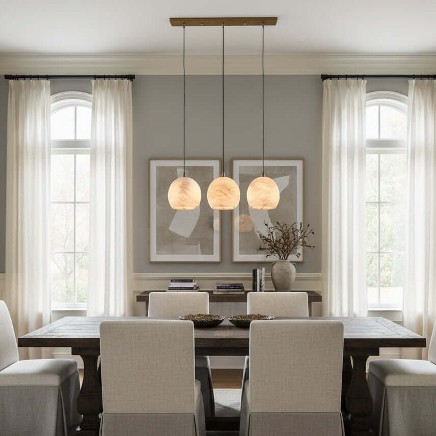 Auris 3-Light Linear Marble Chandelier Secondary image