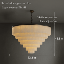 Aurora tiered marble chandelier natural stone detail